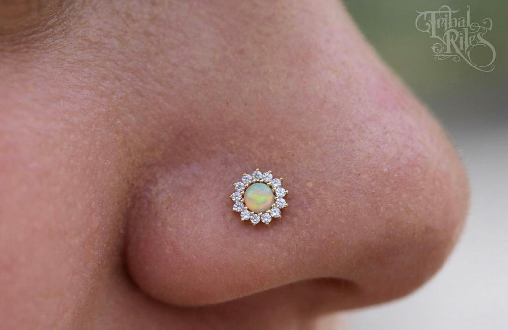 Delphine Opal + CZ - Threadless End