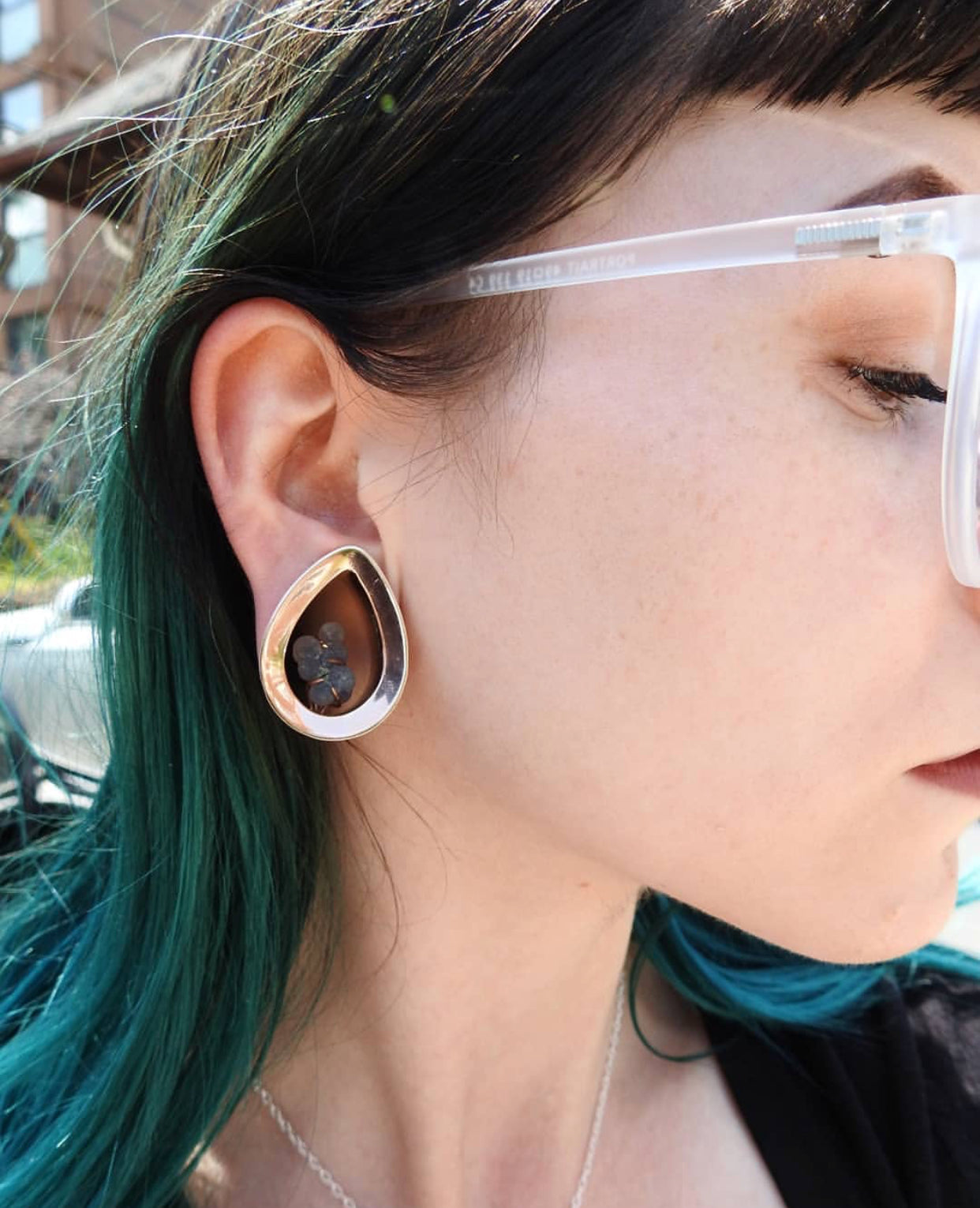 Evoke Mayan Teardrops - Grape Agate - Rose Gold Plated