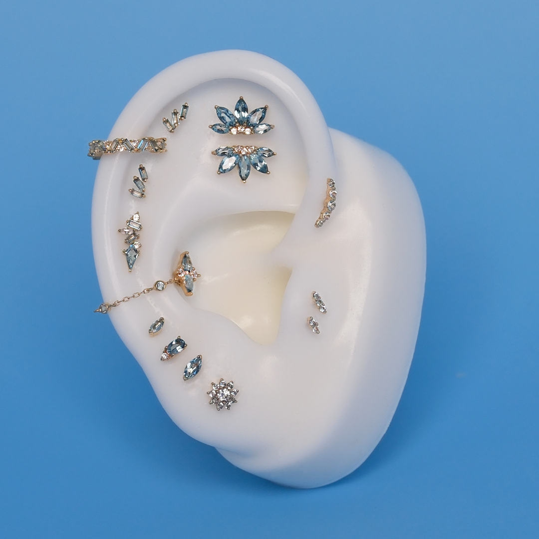 Ethereal - London Blue Topaz + CZ - Threadless End
