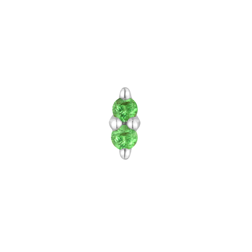 Mishka Prong 2 - Tsavorite - Threadless End