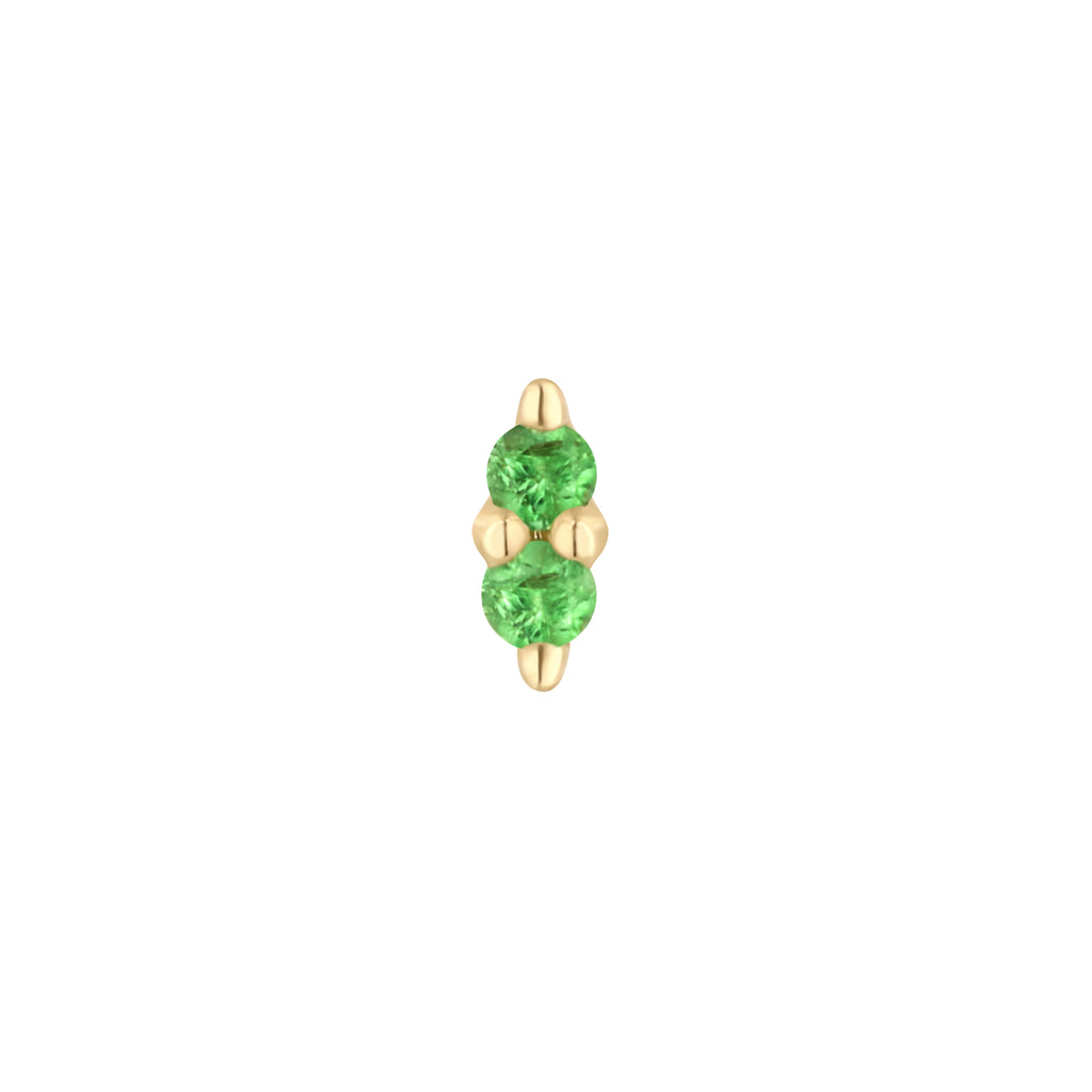 Mishka Prong 2 - Tsavorite - Threadless End