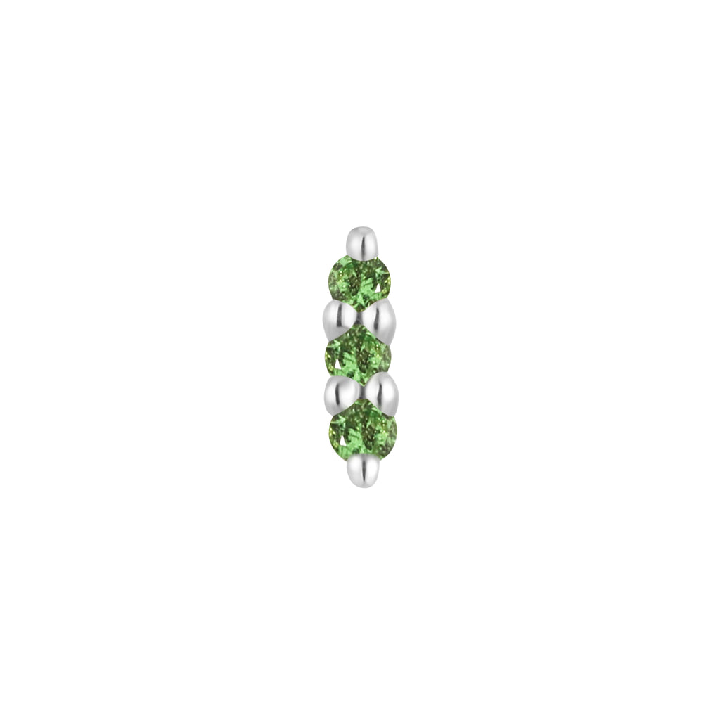 Mishka Prong 3 - Tsavorite - Threadless End