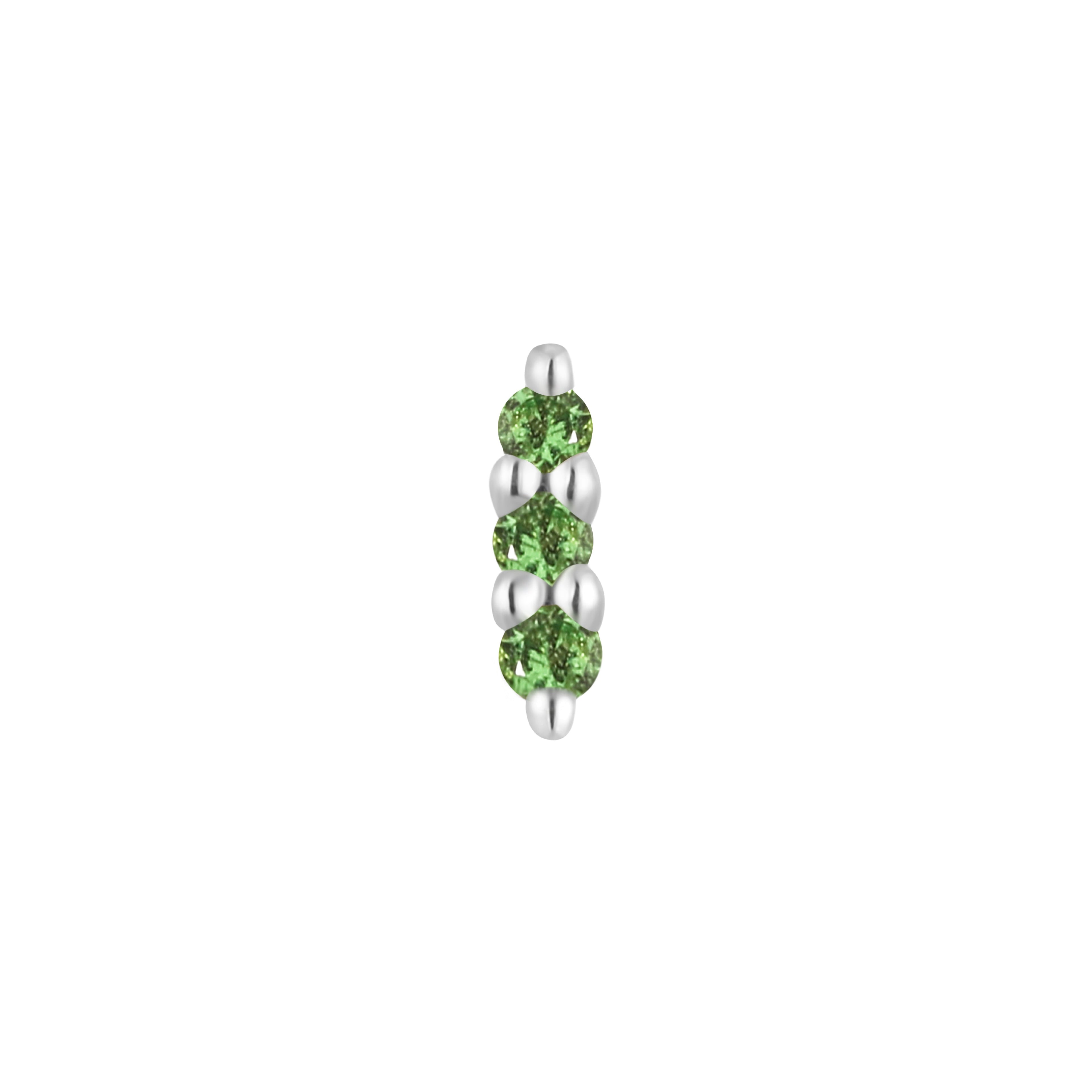 Mishka Prong 3 - Tsavorite - Threadless End