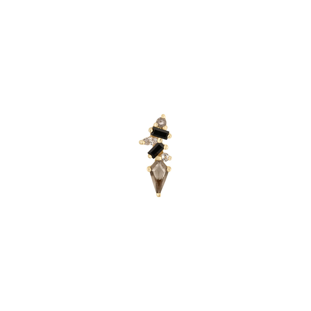 Mixt - Smoky Quartz + Black Spinel - Threadless End