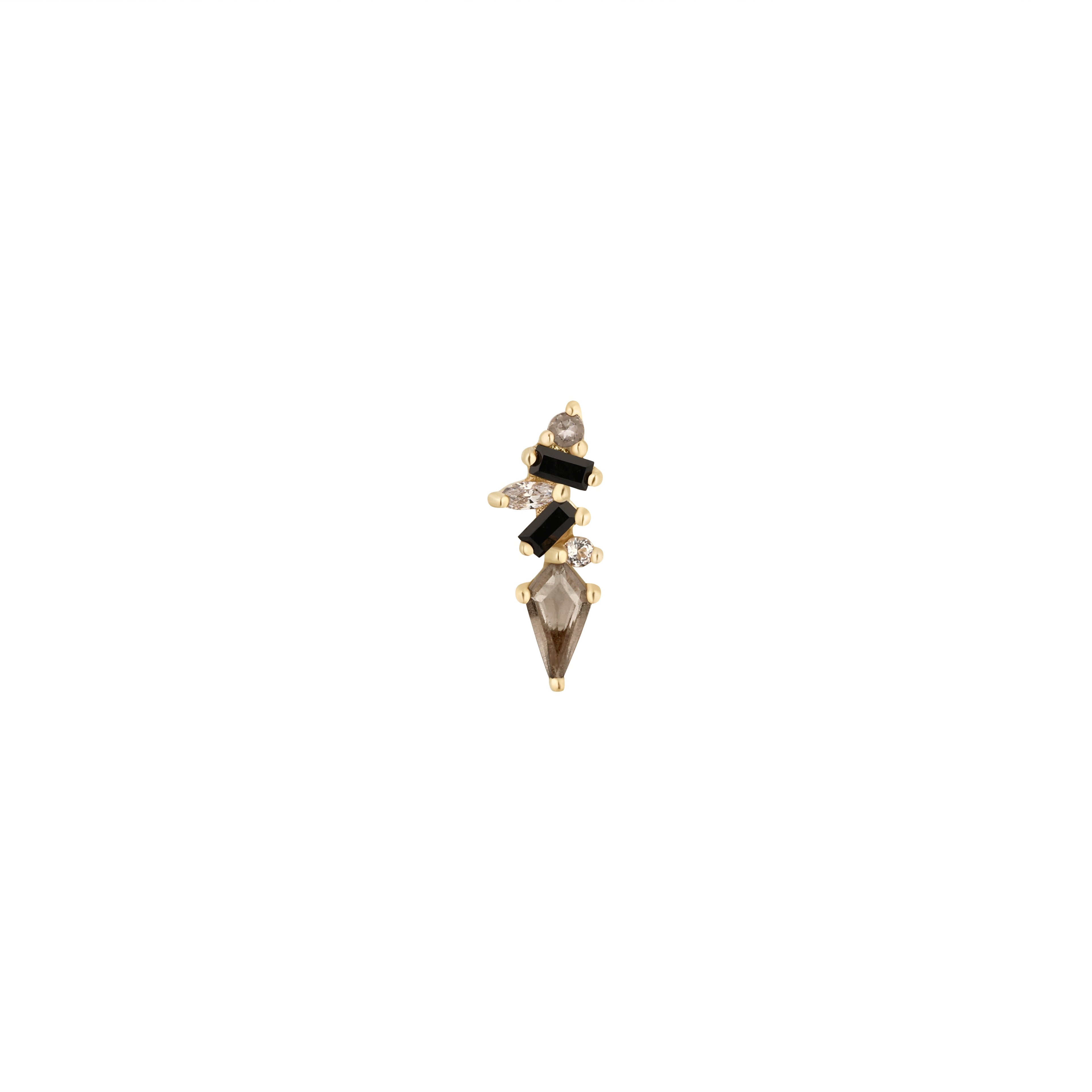 Mixt - Smoky Quartz + Black Spinel - Threadless End