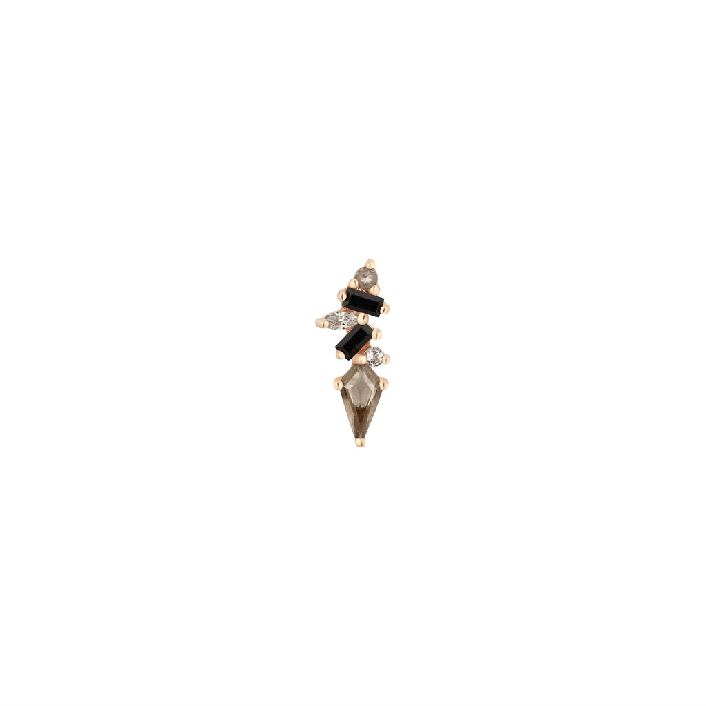 Mixt - Smoky Quartz + Black Spinel - Threadless End