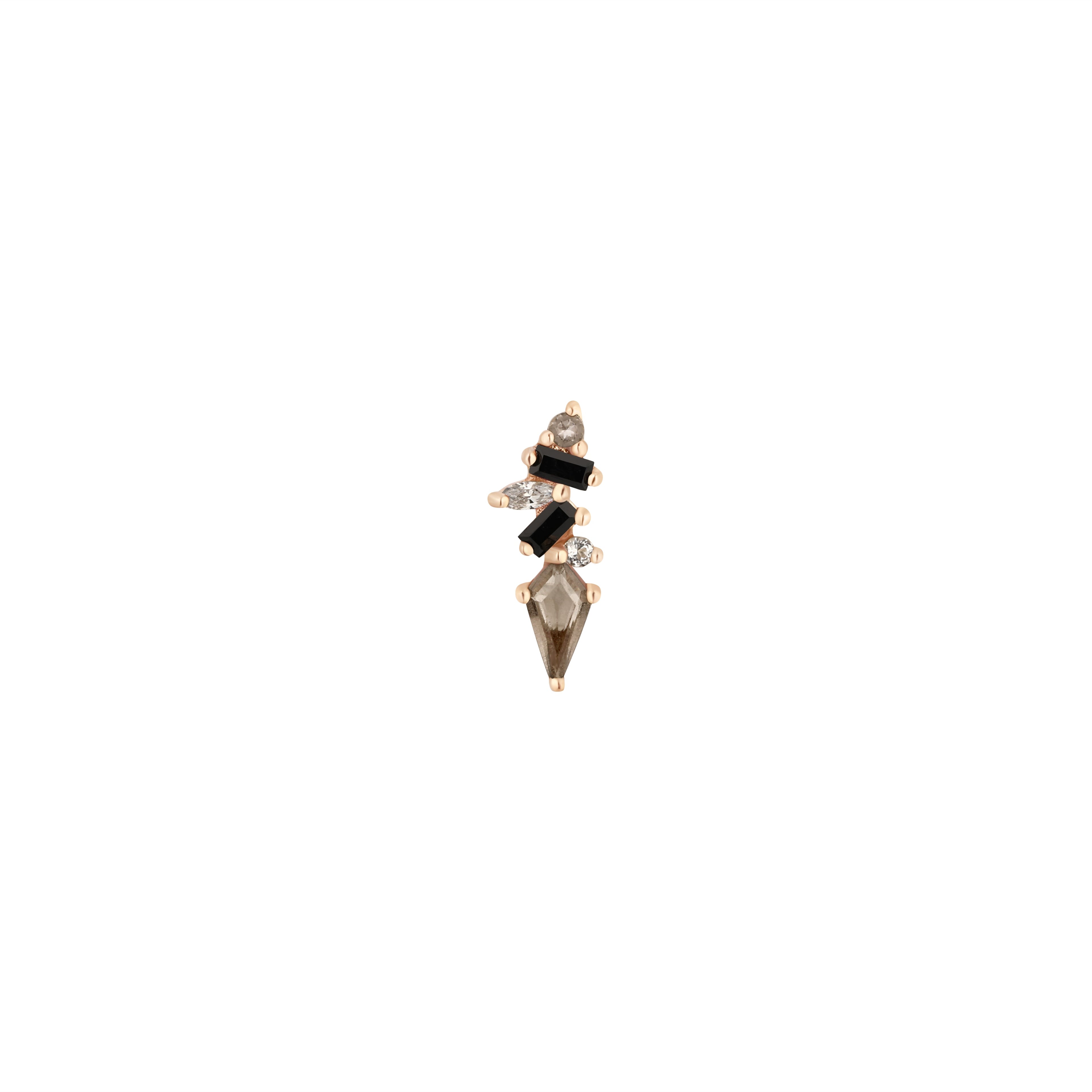 Mixt - Smoky Quartz + Black Spinel - Threadless End