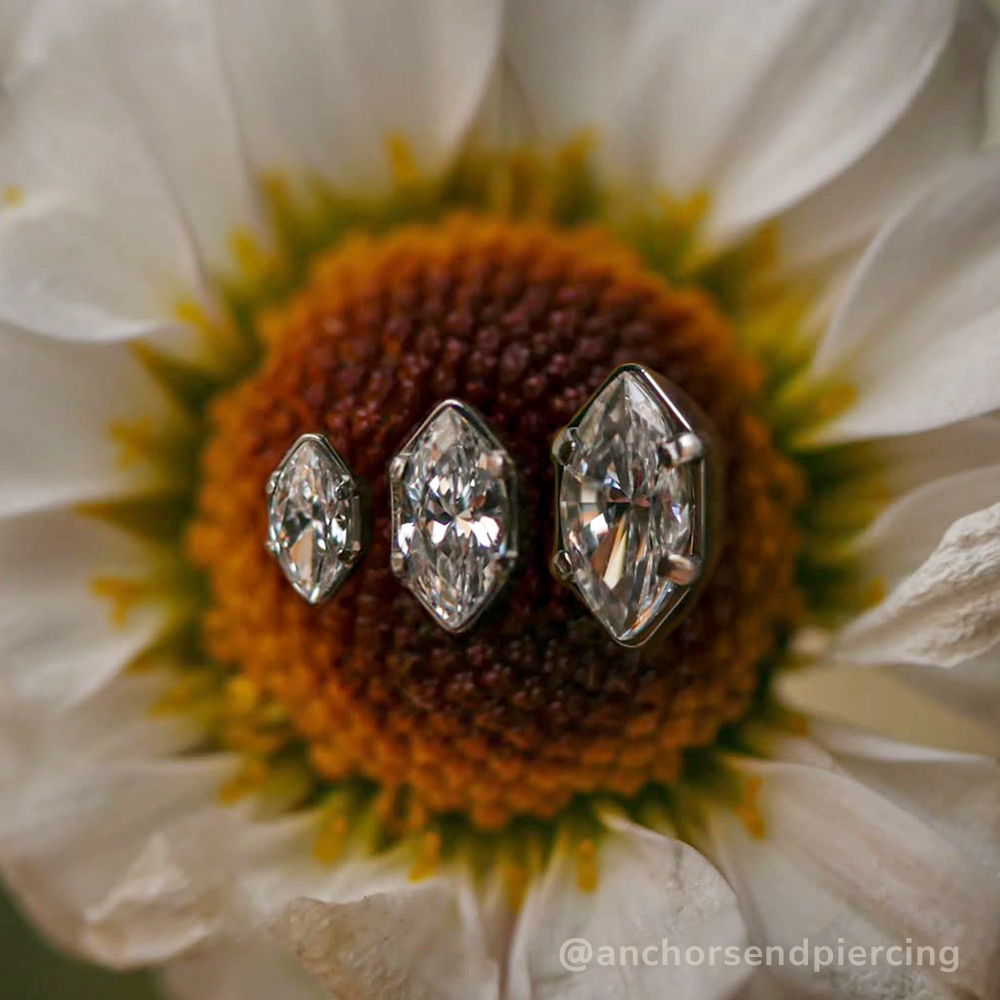 Titanium Marquise Cut Prong Set Gem