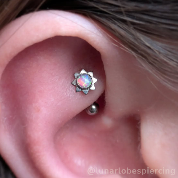 Titanium Sun Cabochon Ends