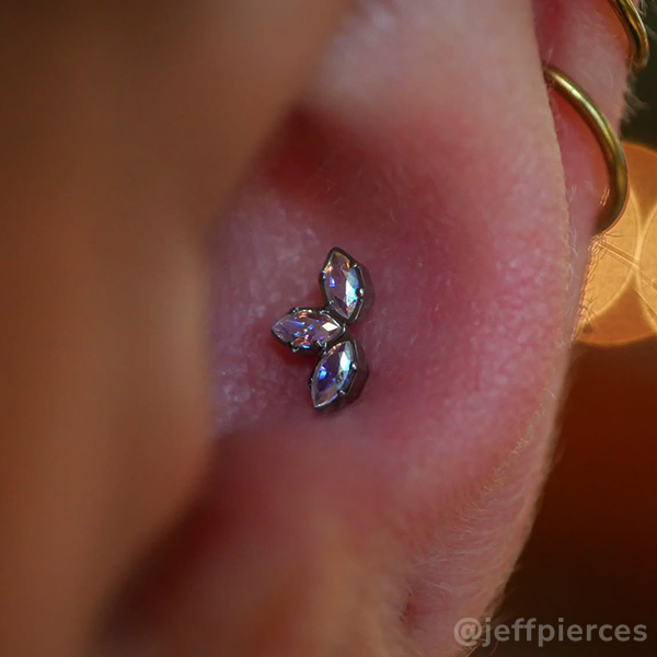 Titanium Marquise Cut Gem Fan Clusters