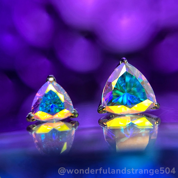 Titanium Trillion Cut Prong Set Gem