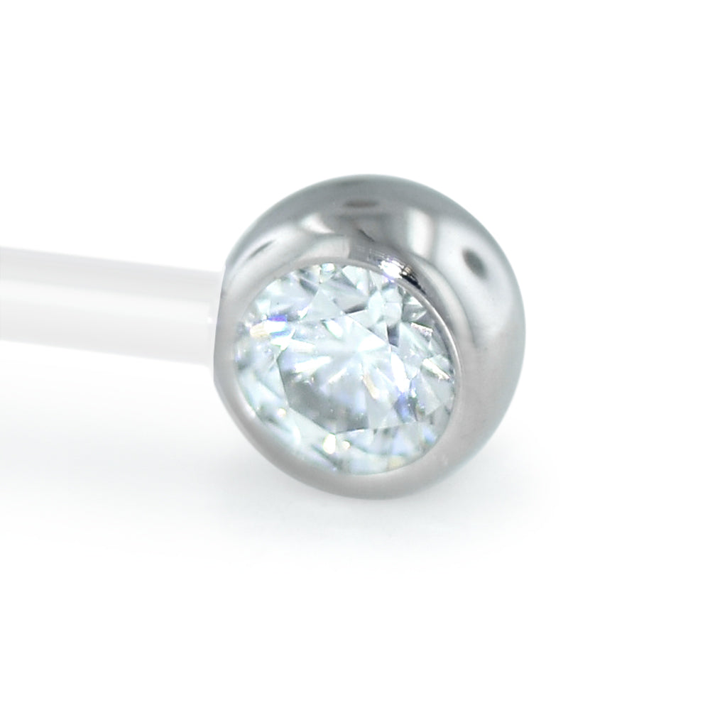 Titanium Faceted Side Gem