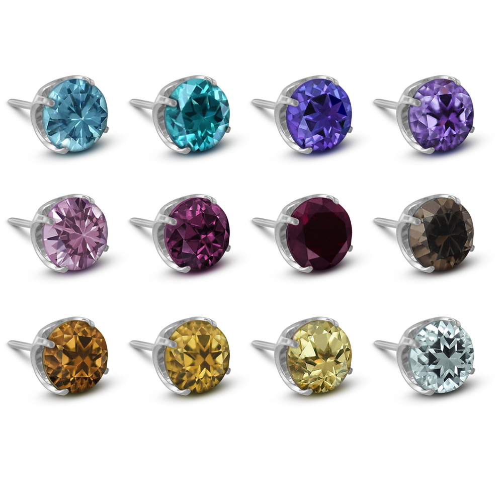 Titanium Prong Set Semi-Precious Gem