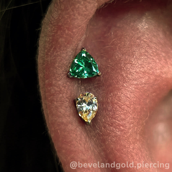 Titanium Trillion Cut Prong Set Gem