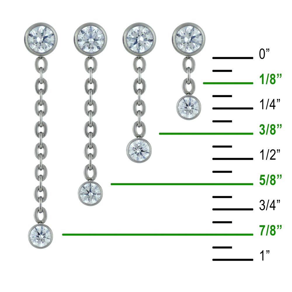 Titanium Double Bezel Dangle