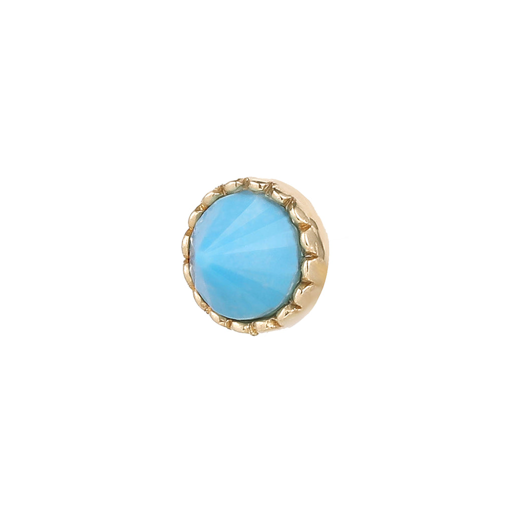 Round Accent Bezel Reverse Set - Turquoise - Threadless End