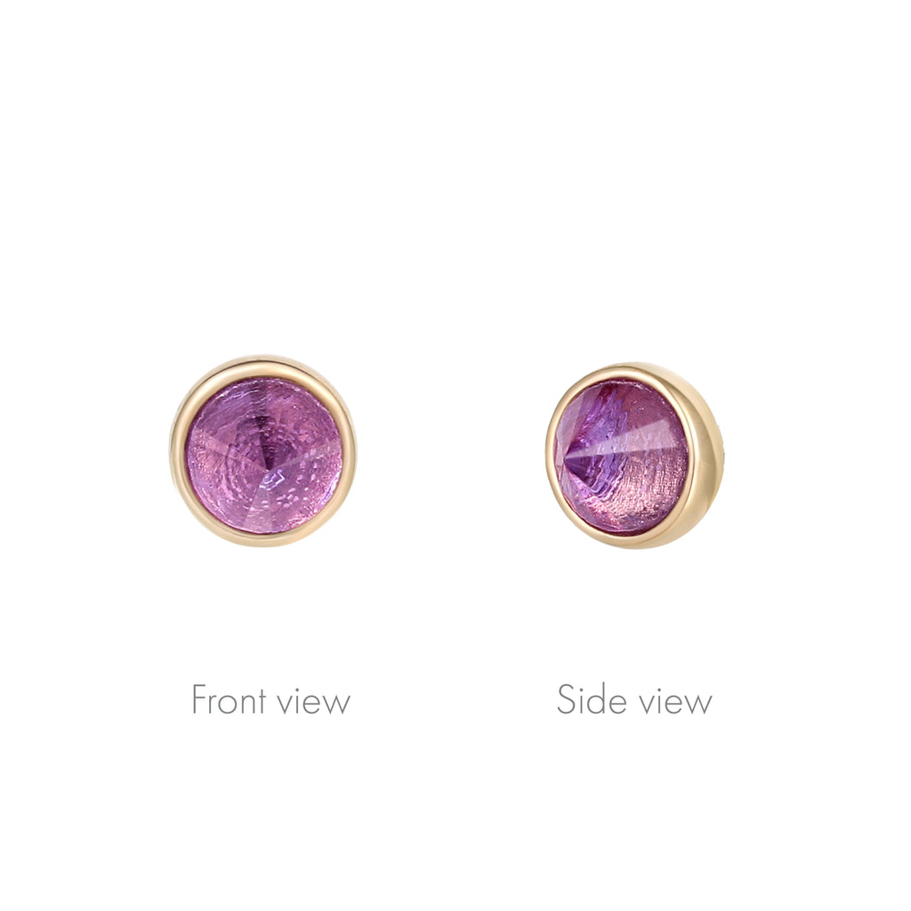 Round Bezel Reverse Set - Amethyst - Threadless End