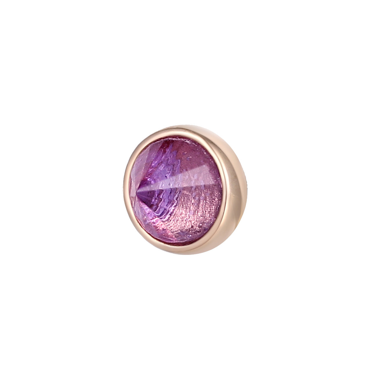 Round Bezel Reverse Set - Amethyst - Threadless End