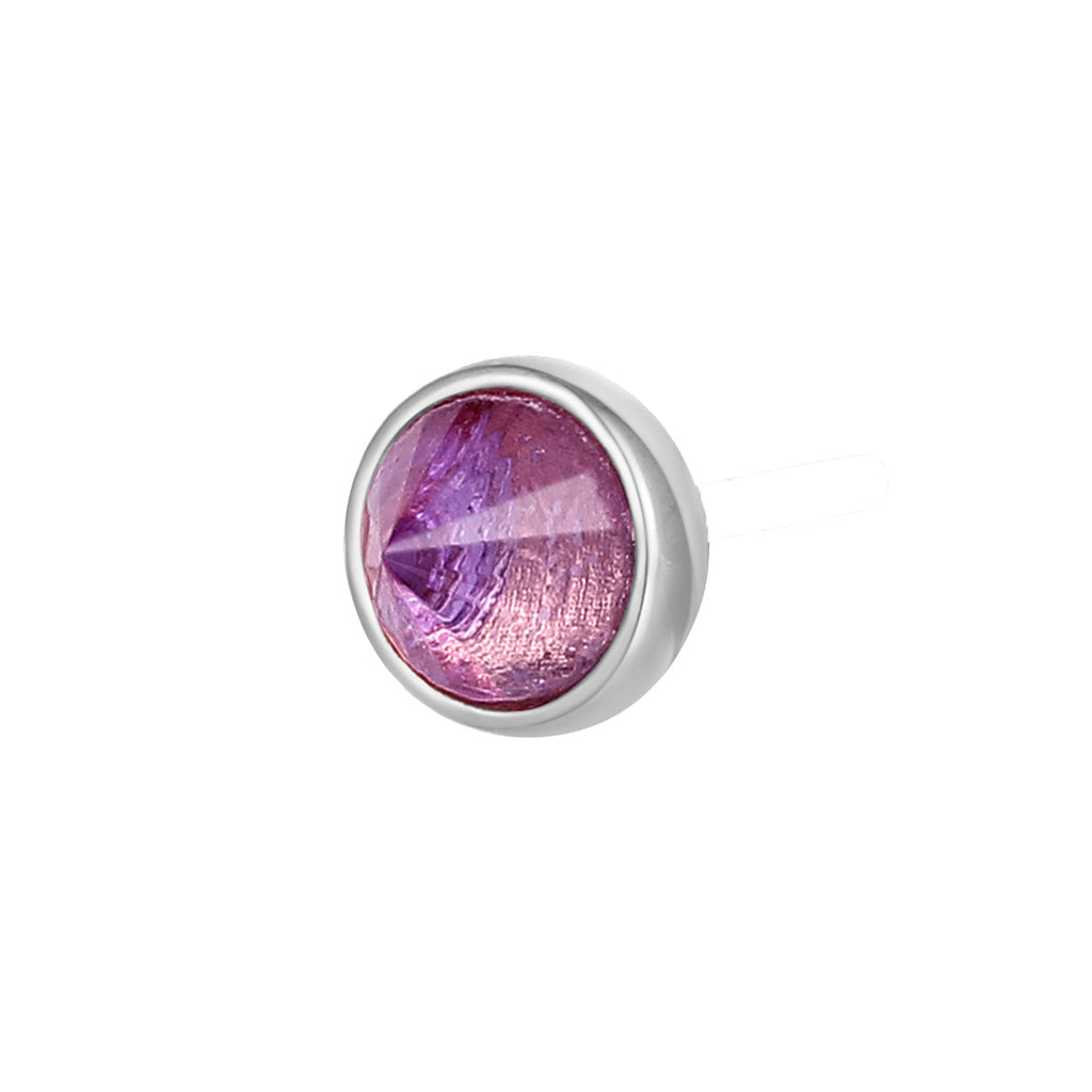 Round Bezel Reverse Set - Amethyst - Threadless End