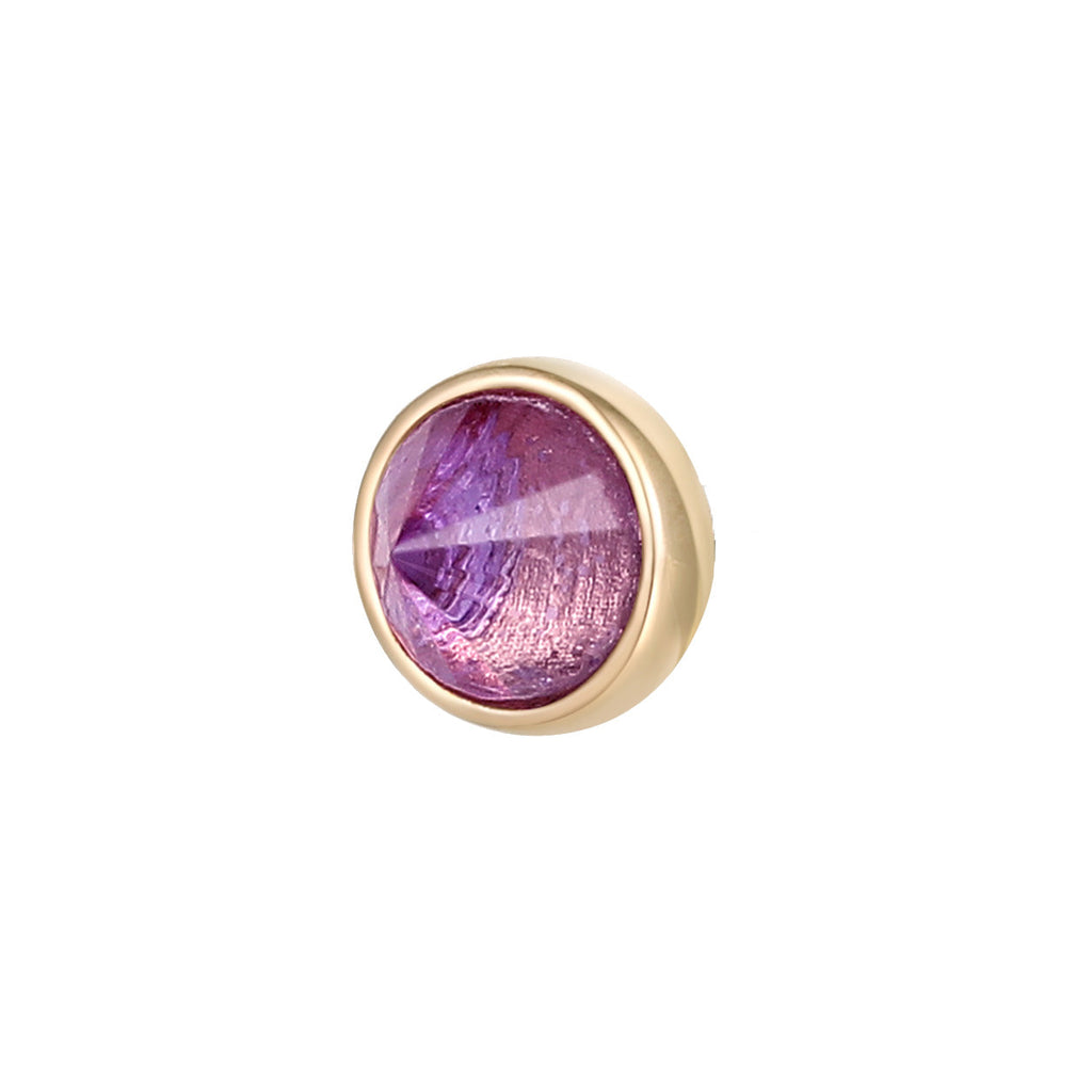 Round Bezel Reverse Set - Amethyst - Threadless End