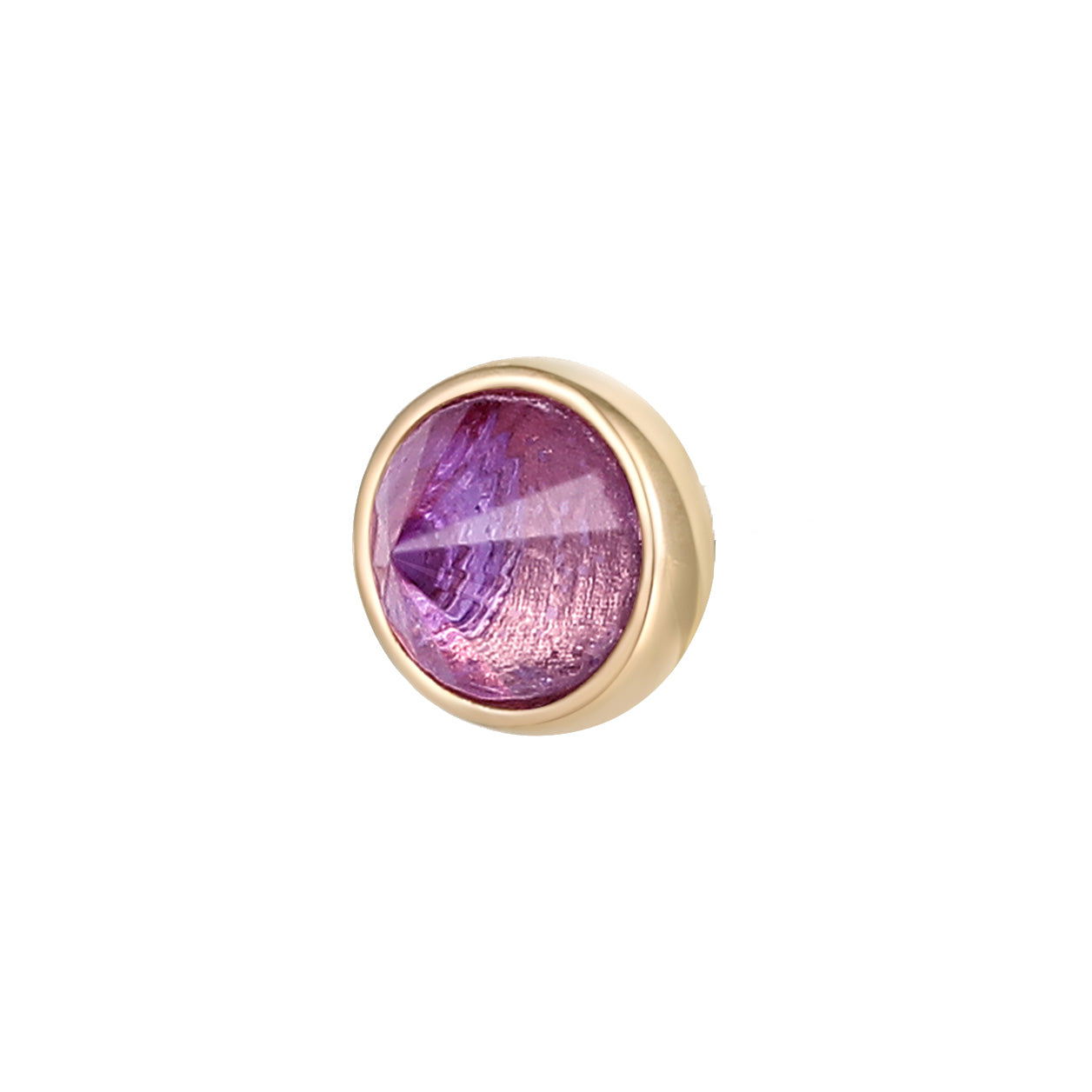 Round Bezel Reverse Set - Amethyst - Threadless End