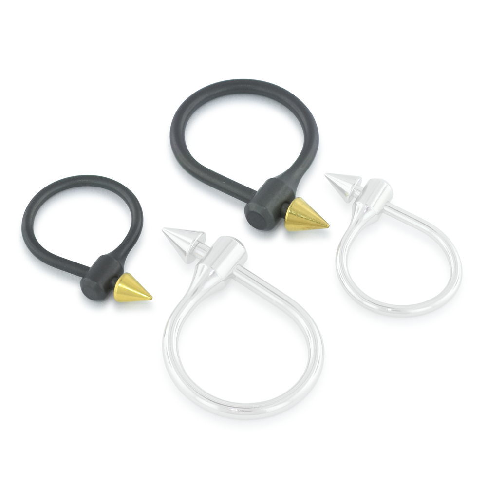 Original Gauntlet Titanium Illusion Ring w/ Gold Plated Cone