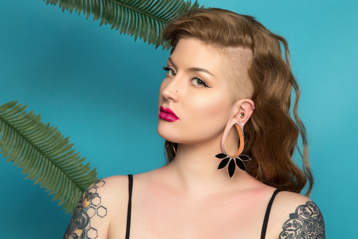 Marquise Eyelets - Onyx - Rose Gold Plated