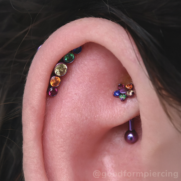 Pride Bezel Set Cluster - Curved