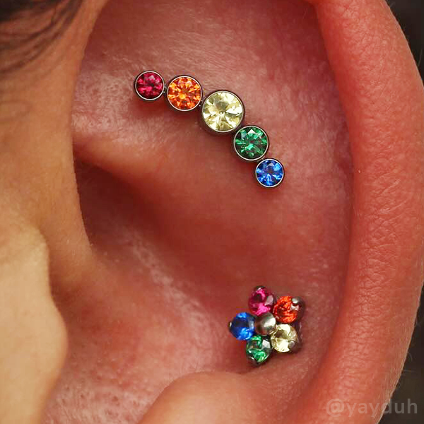 Pride Bezel Set Cluster - Curved