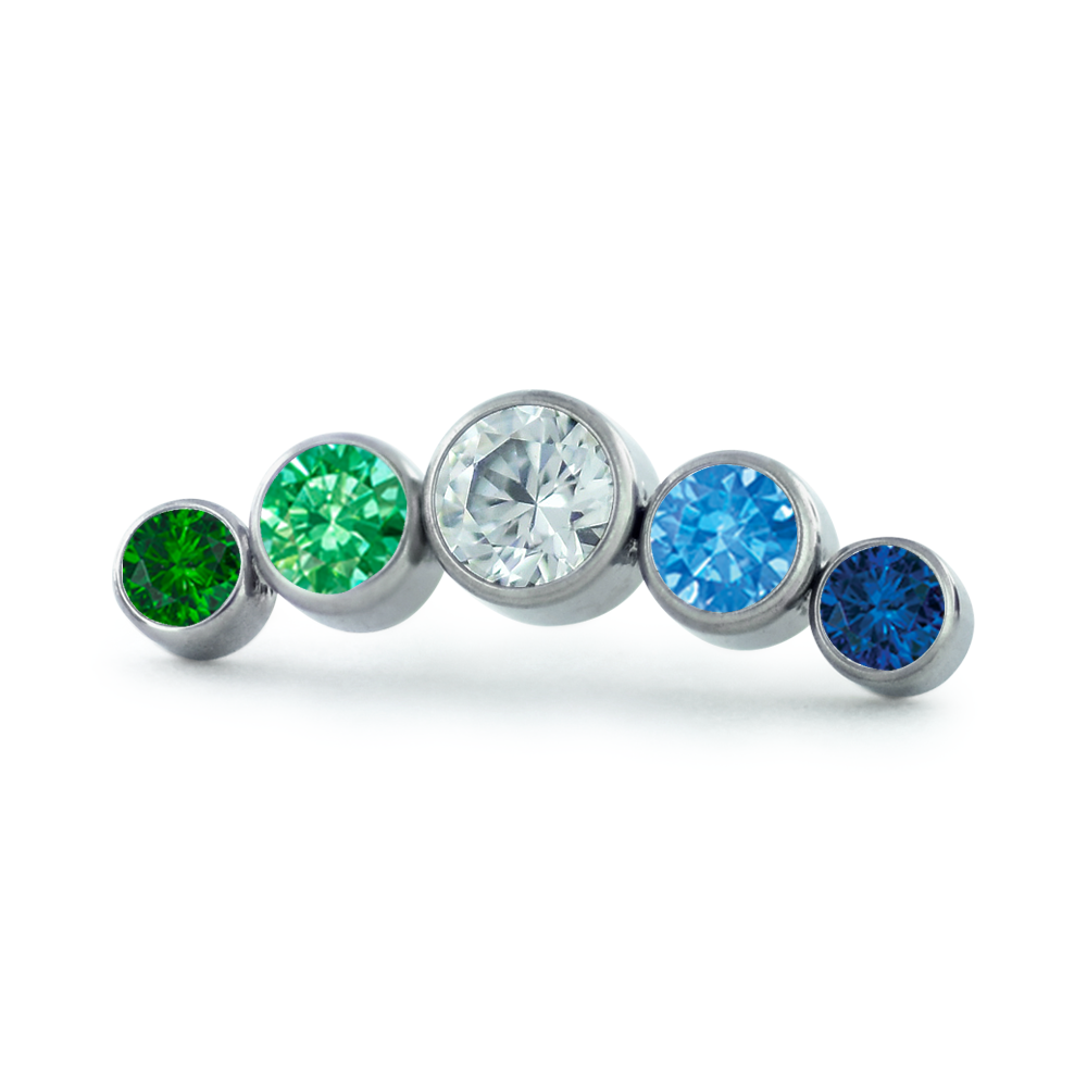 Pride Bezel Set Cluster - Curved