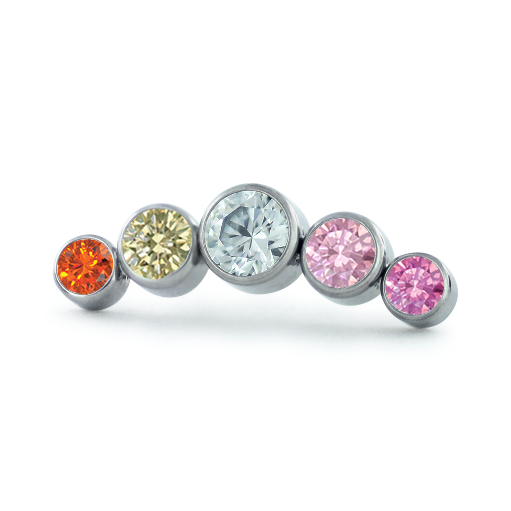 Pride Bezel Set Cluster - Curved