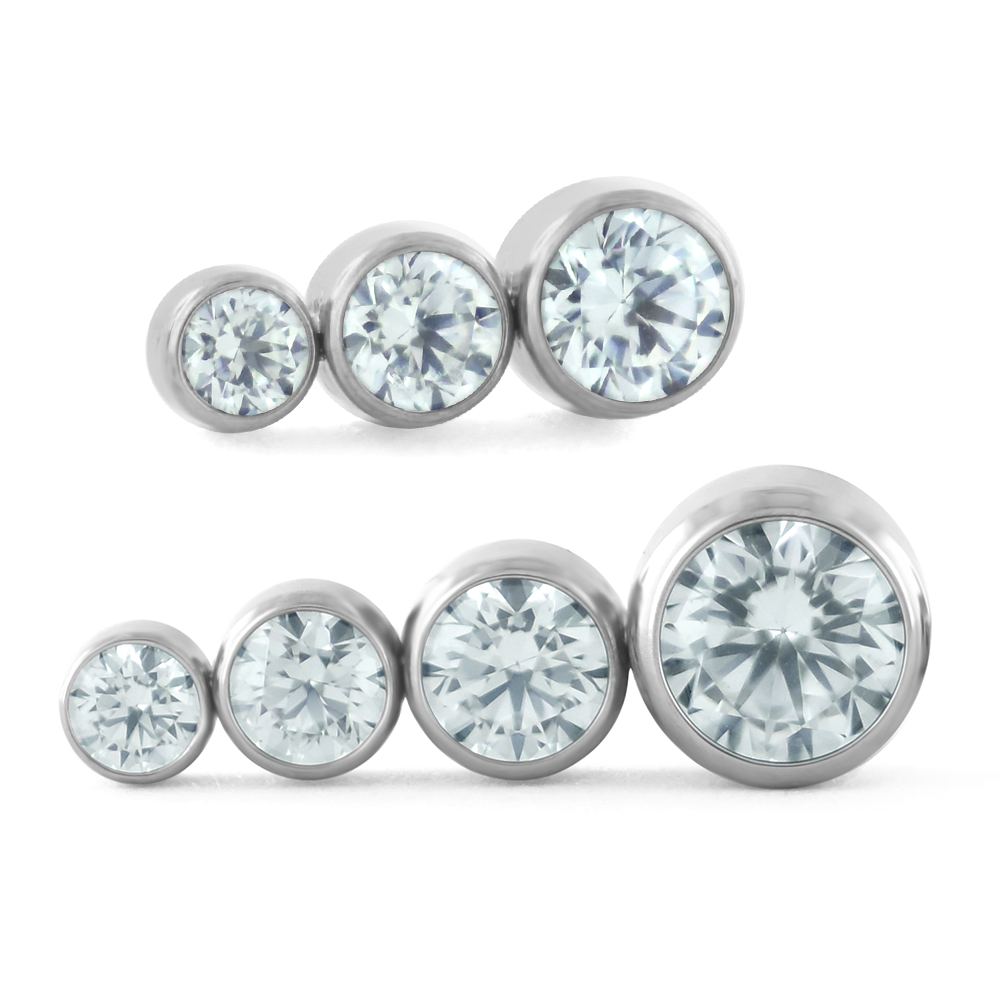 Bezel Set Gem Cluster - Tapered