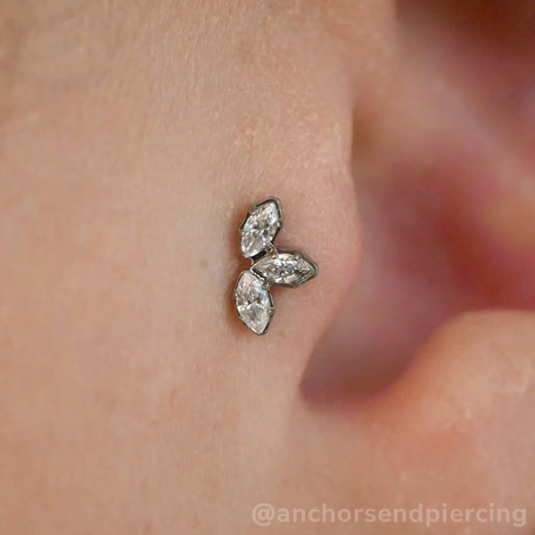 Titanium Marquise Cut Gem Fan Clusters