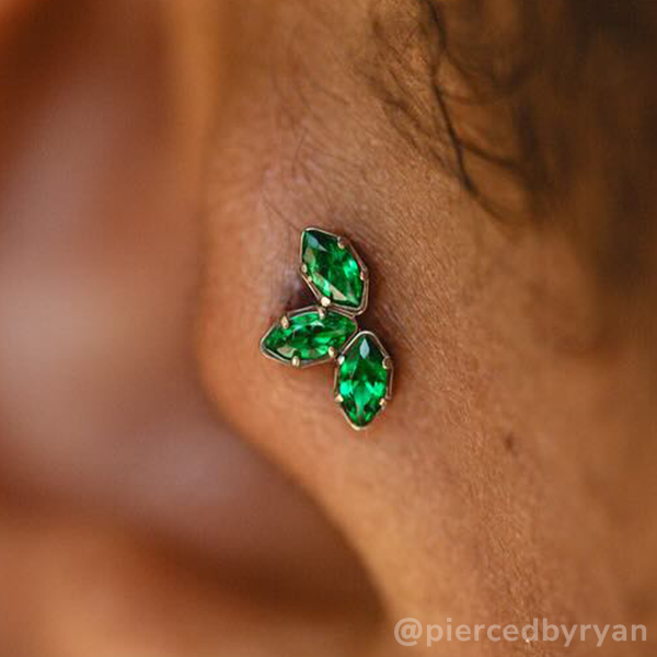 Titanium Marquise Cut Gem Fan Clusters