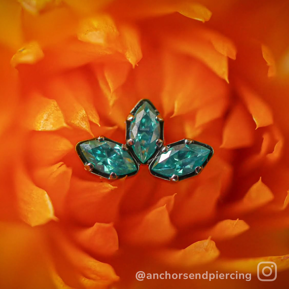 Titanium Marquise Cut Gem Fan Clusters