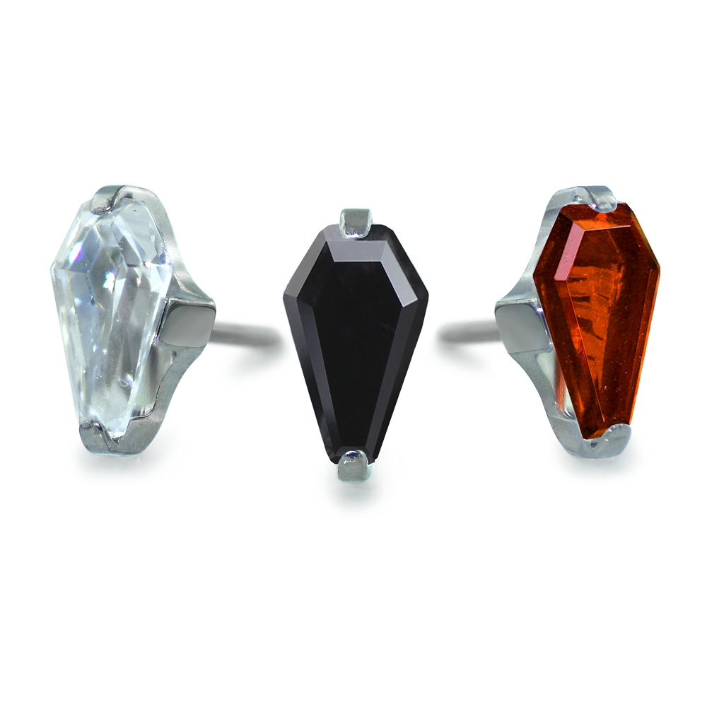 Titanium Coffin Cut Prong Set Gem