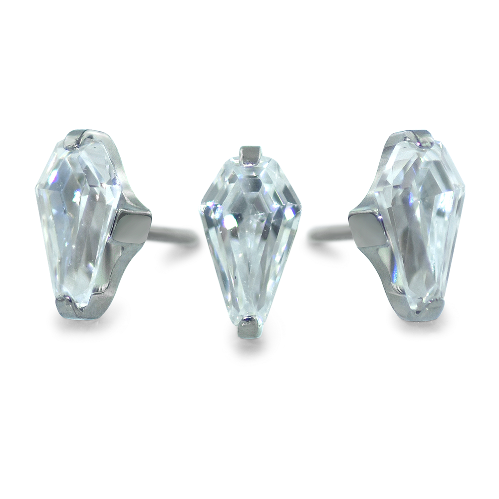 Titanium Coffin Cut Prong Set Gem