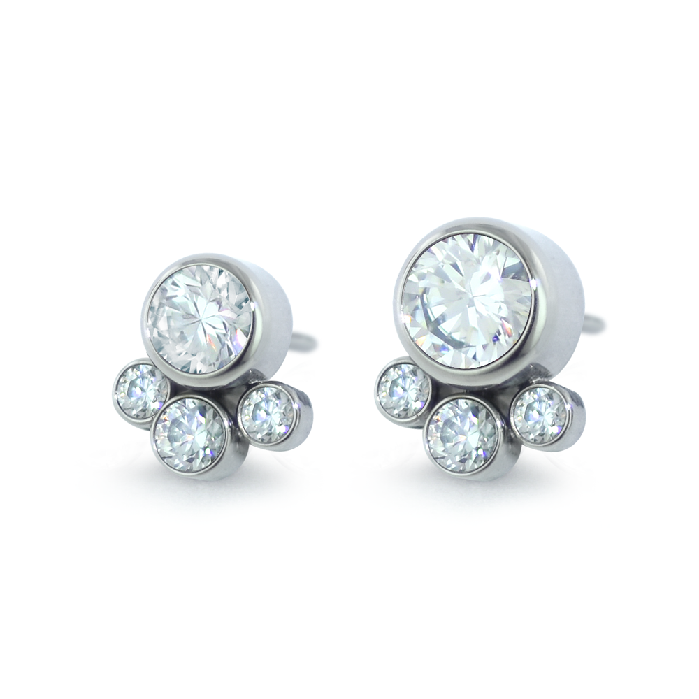 Titanium Bezel Set Faceted Cluster - Tangent