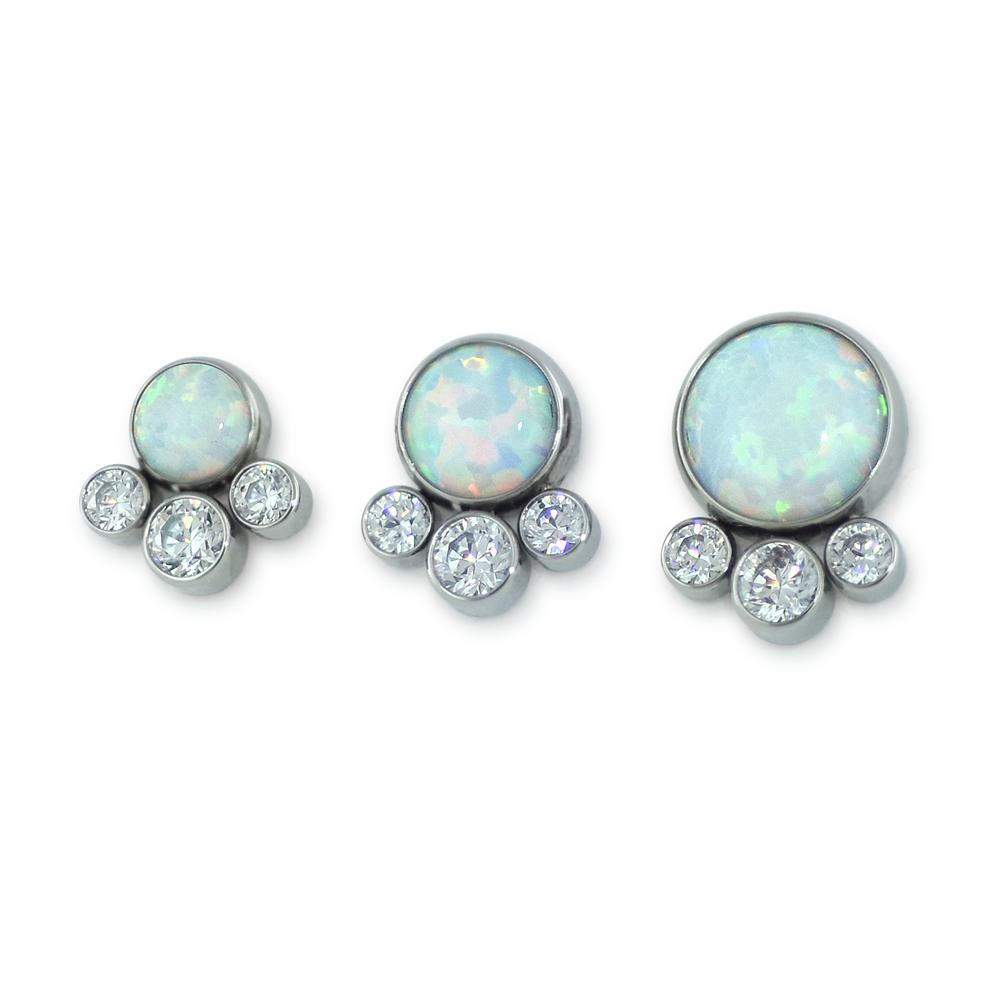 Titanium Bezel Set Cabochon Cluster - Tangent