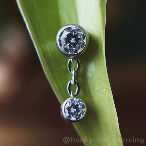 Titanium Double Bezel Dangle