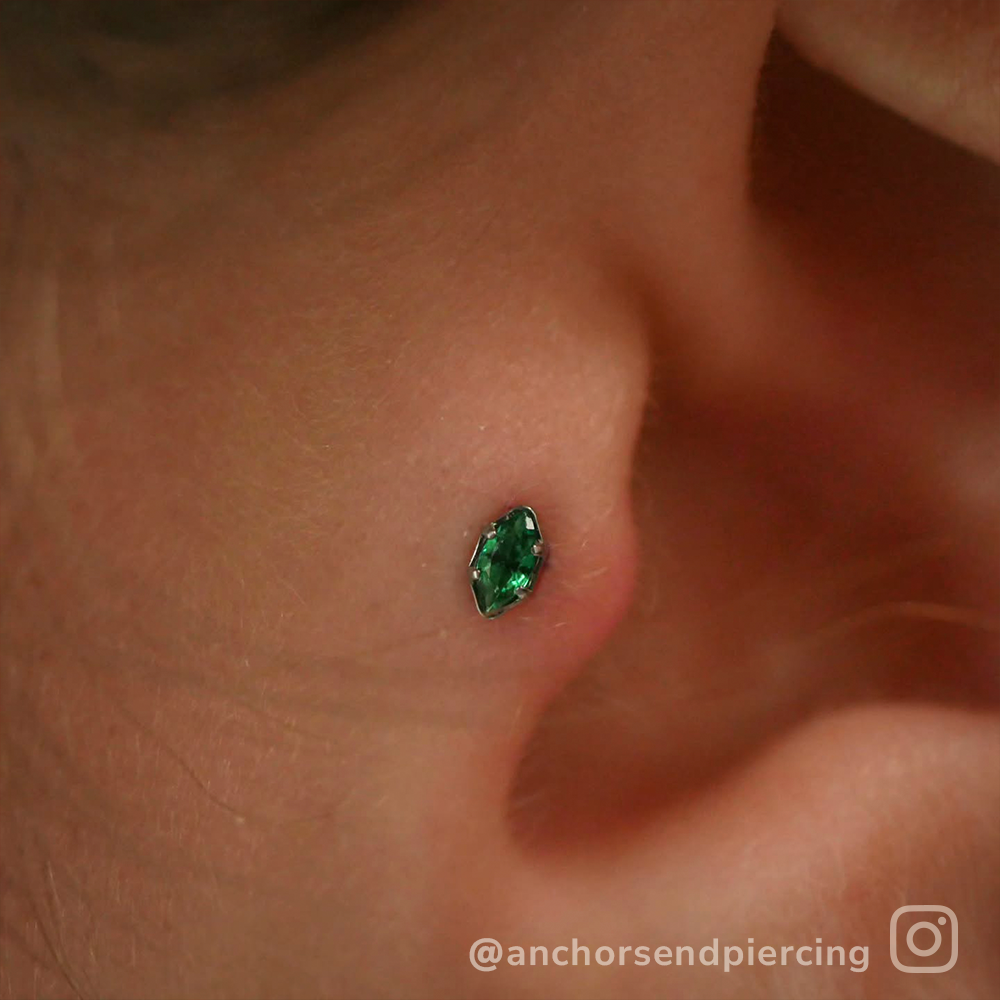 Titanium Marquise Cut Prong Set Gem