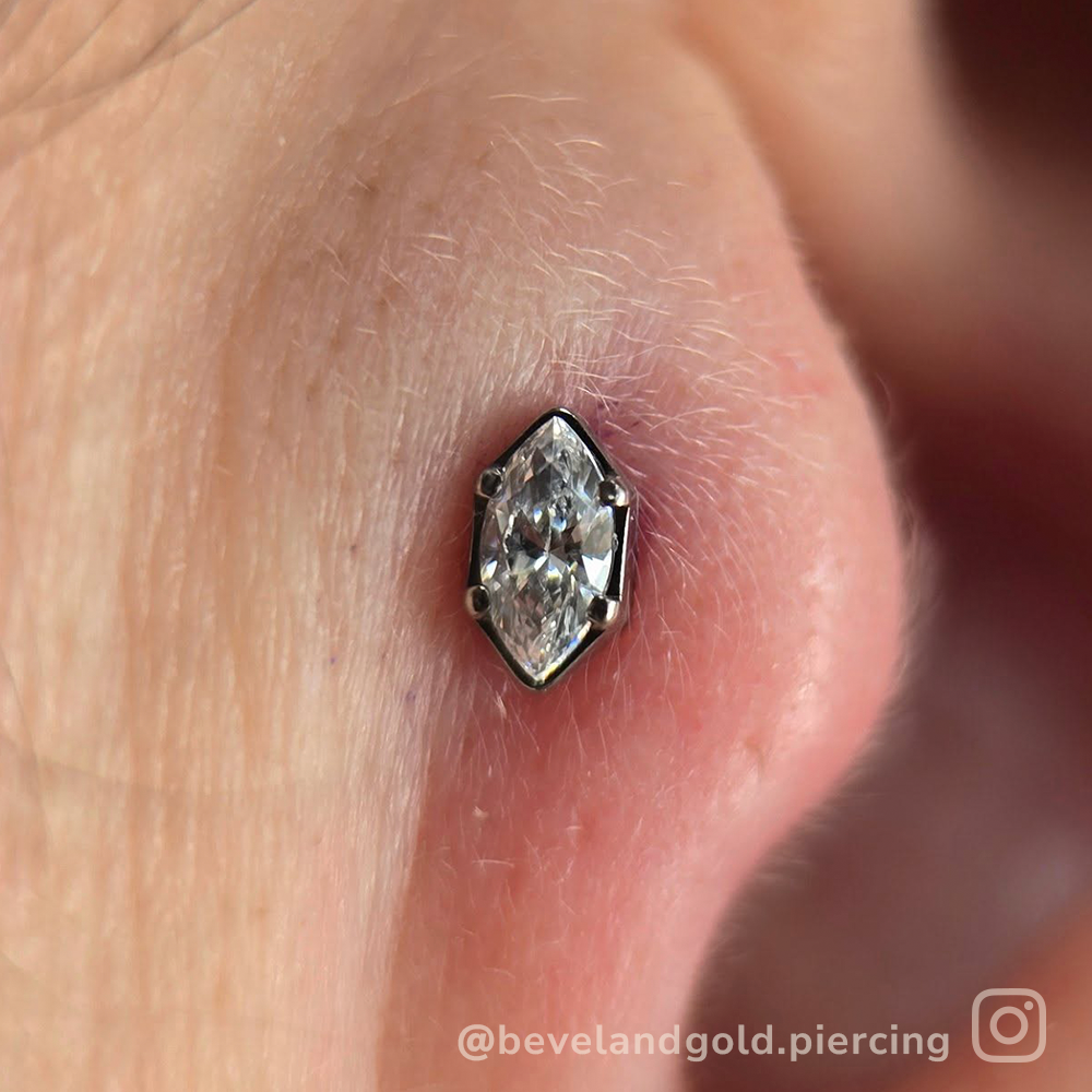 Titanium Marquise Cut Prong Set Gem