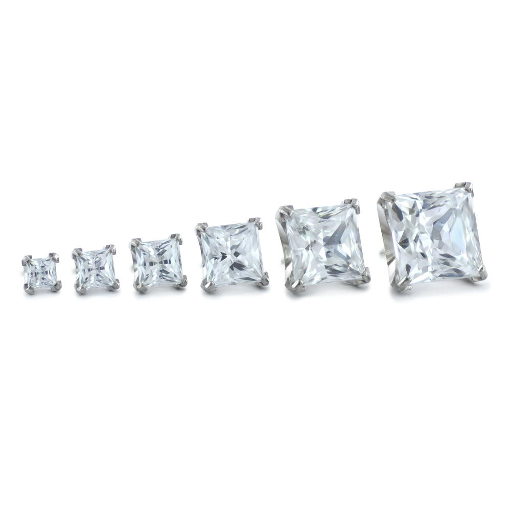 Titanium Princess Cut Gems