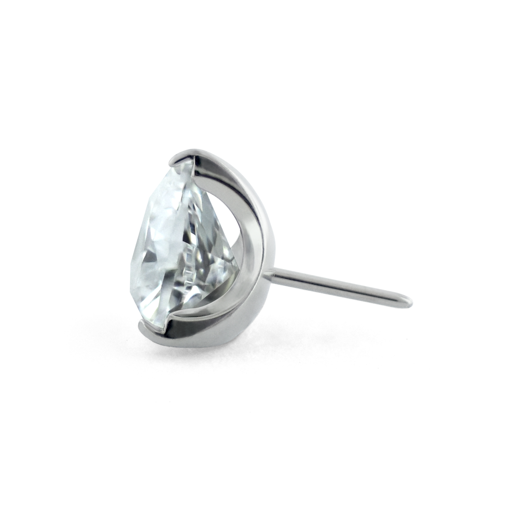 Titanium Trillion Cut Prong Set Gem