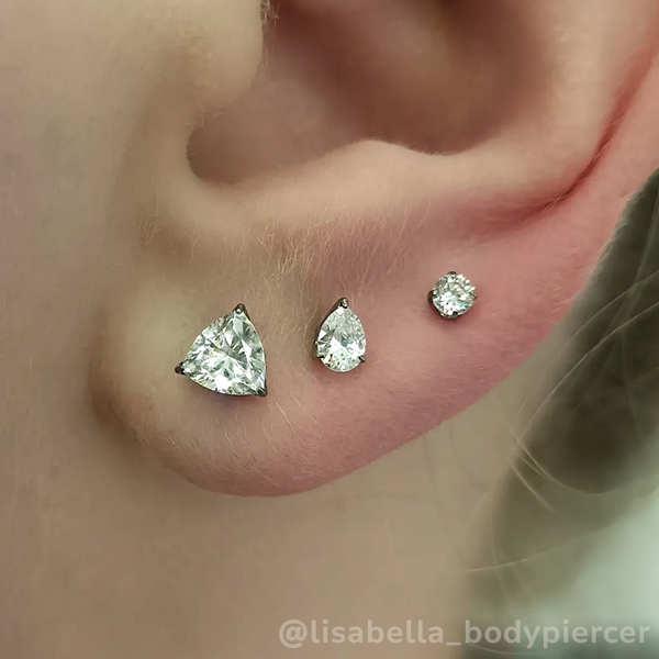 Titanium Trillion Cut Prong Set Gem