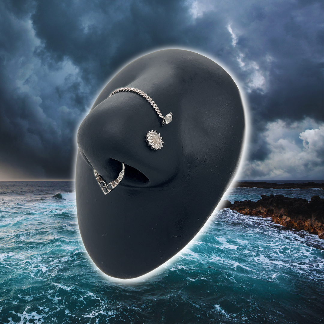 Delphine - Grey Diamond + White Sapphire - Threadless End