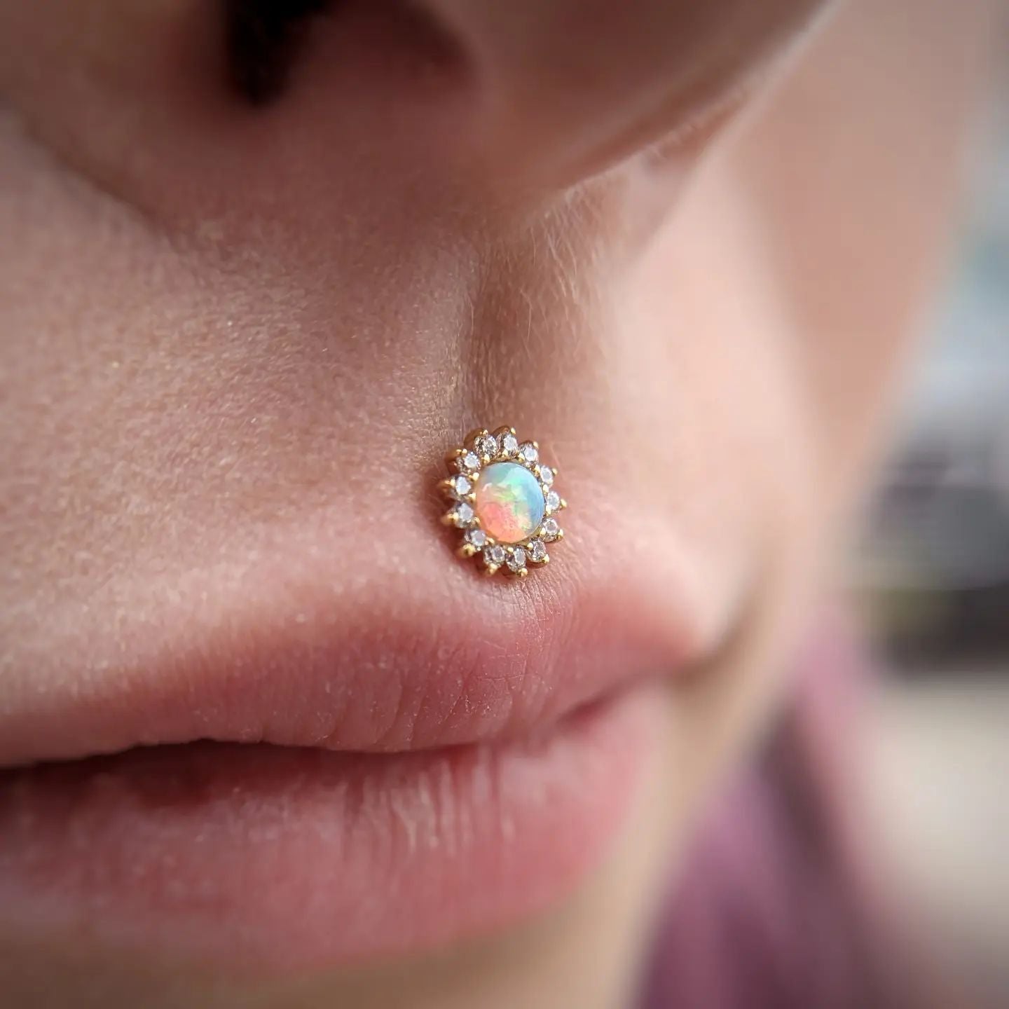 Delphine Opal + CZ - Threadless End