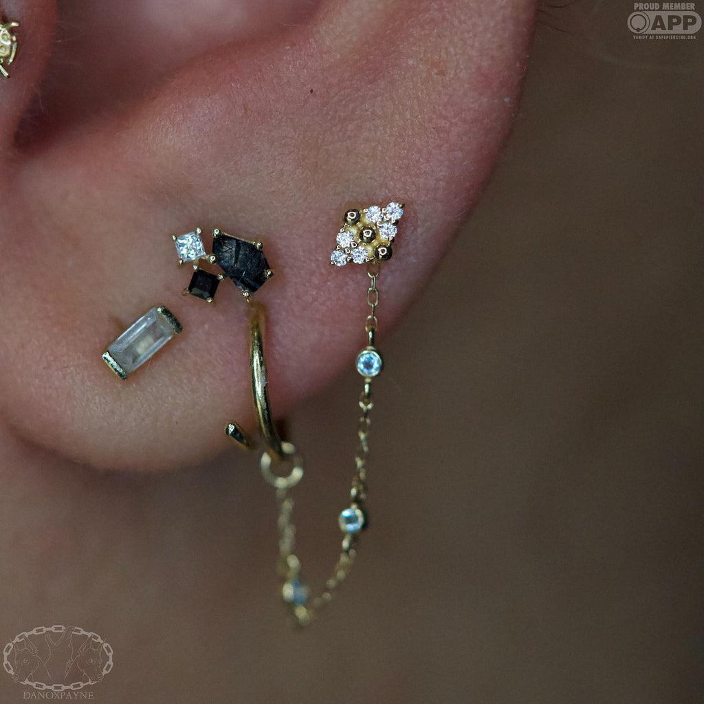 3 Bezel Bead - London Blue Topaz - Chain