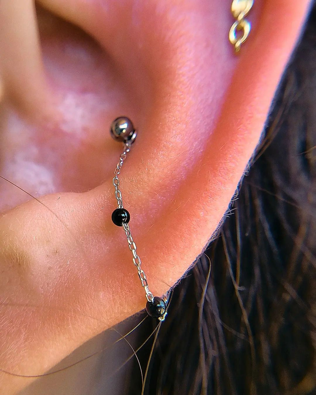 3 Bead - Agate - Chain