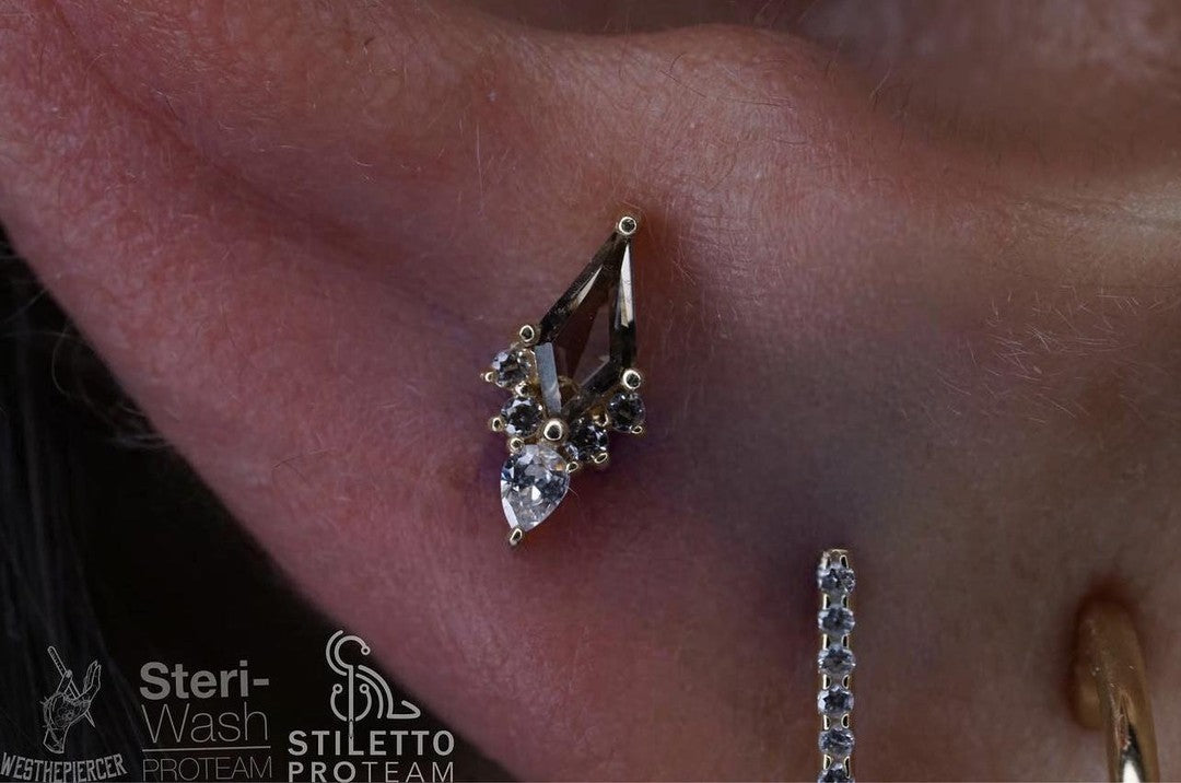 Afterglow - Smoky Quartz + CZ - Threadless End